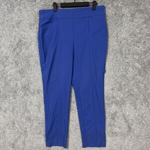 Chicos Brigitte Ankle Pants Womens Size 1 35x26.5 US 8 Petite Blue Office Siren